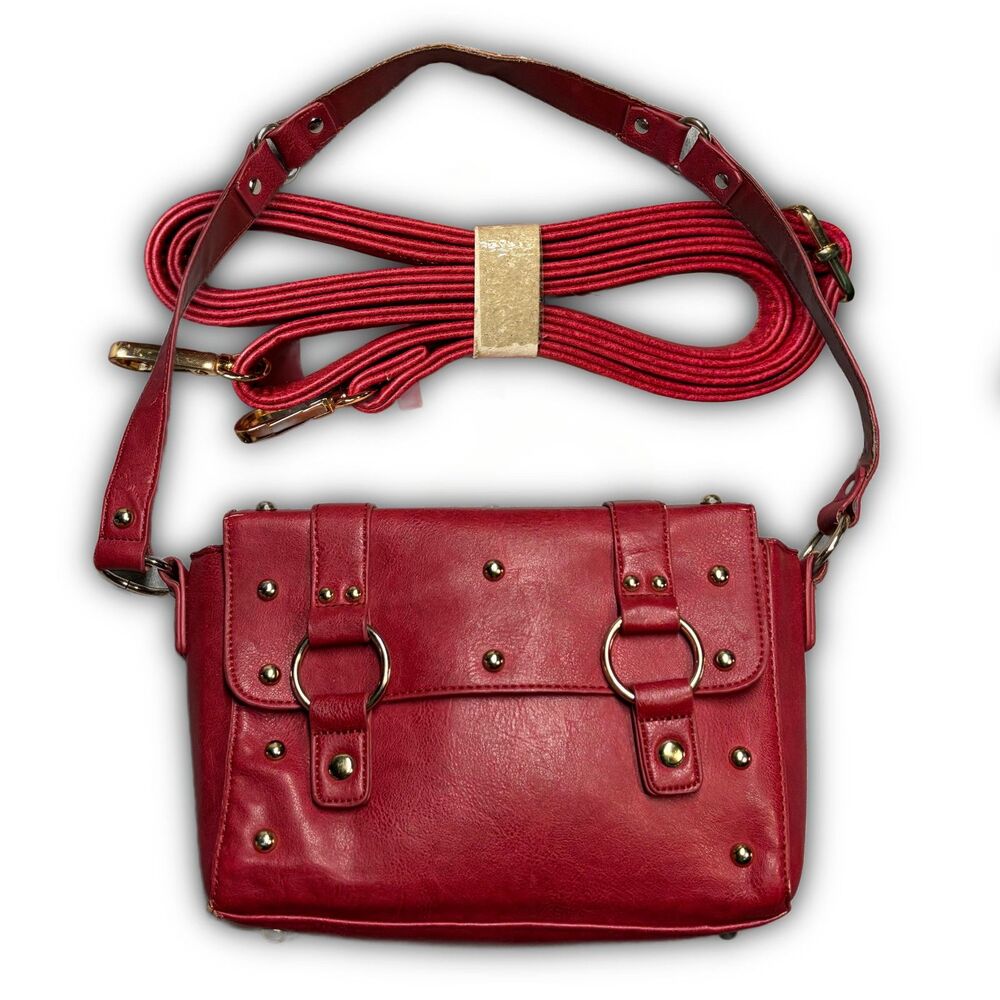 Pink Haley Red Studded Crossbody Bag